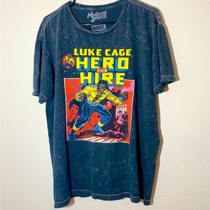 Vintage Marvel Luke Cage Tee Shirt Graphic Print Black Super Hero Comics